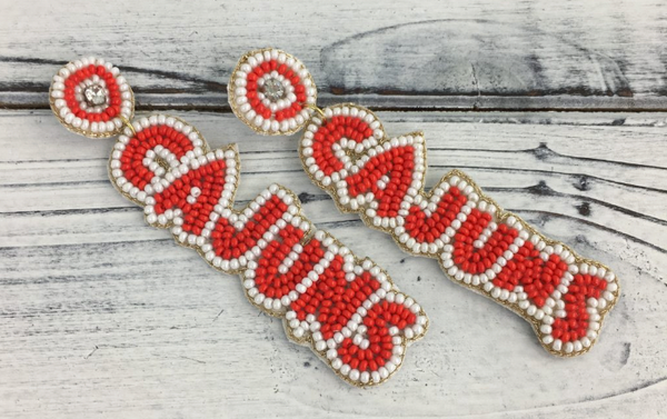 Beaded Cajuns Purse Strap Red