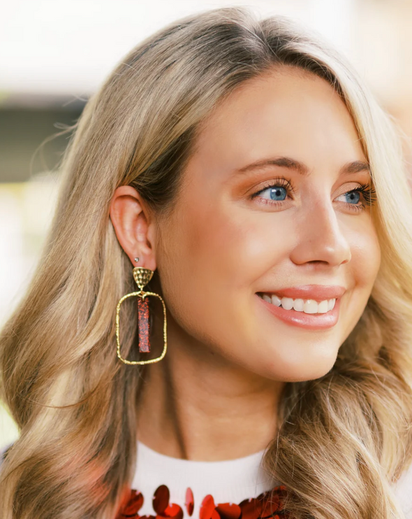 Red Glitter Stick Hoops