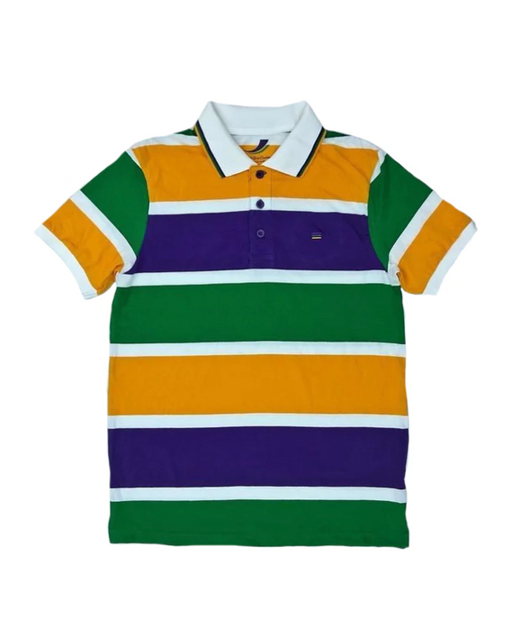 Mardi Gras Thick Stripe Rugby Adult Short Sleeve (S-XXXL)