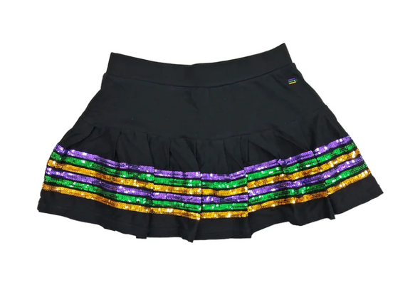 Mardi Gras Sequin Adult Skort in Black or White