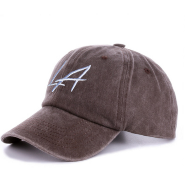 Washed Embroidered LA Adjustable Hat