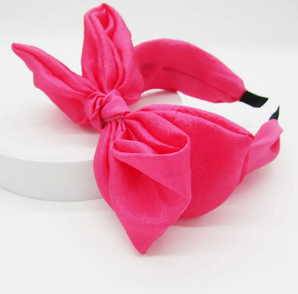 Fluffy Bow Headband In 4 Colors