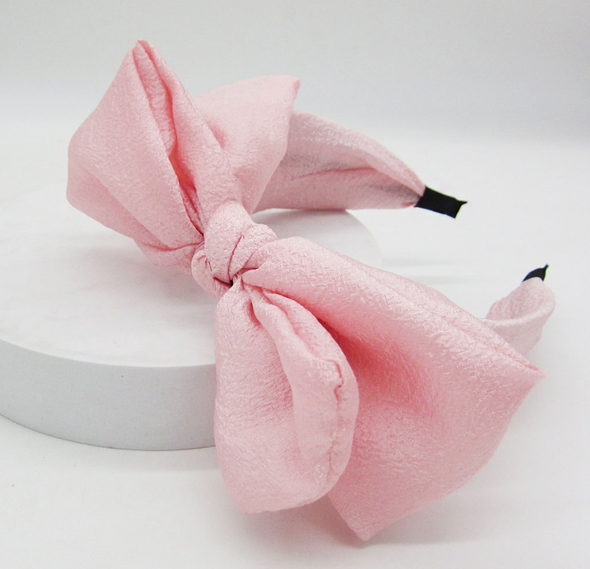 Fluffy Bow Headband In 4 Colors