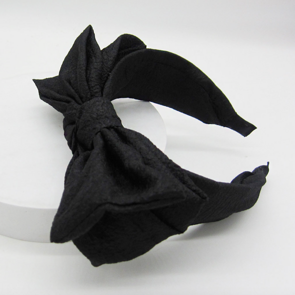 Fluffy Bow Headband In 4 Colors