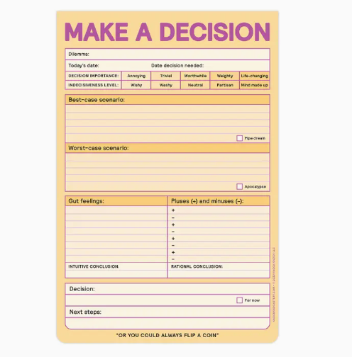 Make A Decision Note Pad