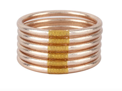 BUDHAGIRL Champagne All Weather Bangles® (AWB®) - Serenity Prayer