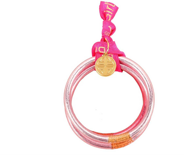 BUDHAGIRL Carousel Pink All Weather Bangles® (AWB®) - Serenity Prayer