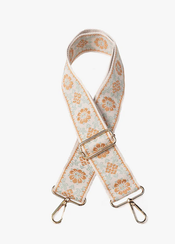 Orange Floral Purse Strap