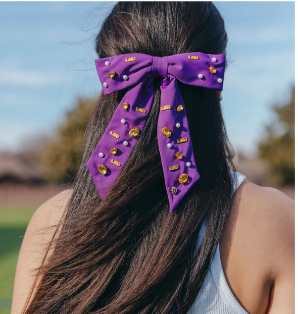 Brianna Cannon Purple LSU Bow Barette