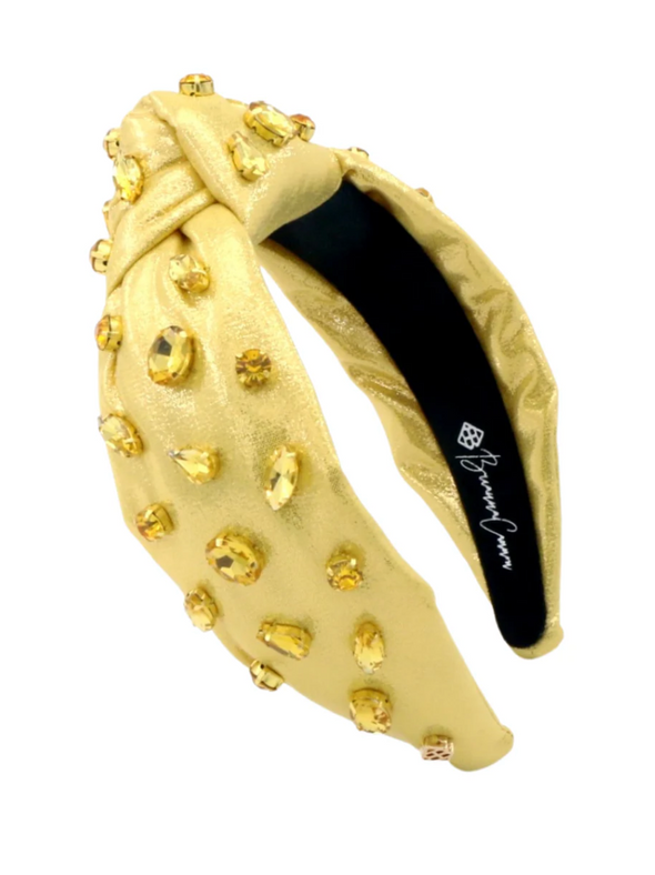 Brianna Cannon Shimmer Headband with Hand Sewn Crystals in Yellow or Purple