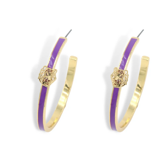 Brianna Cannon LSU Logo Hoop Earrings