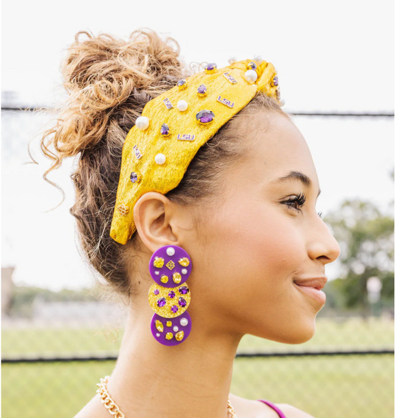 Brianna Cannon Gold LSU Logo Headband