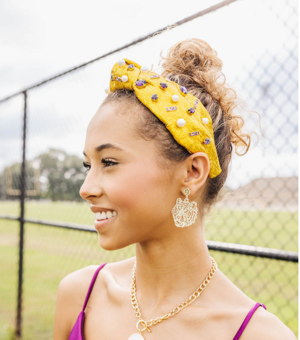 Brianna Cannon Gold LSU Logo Headband