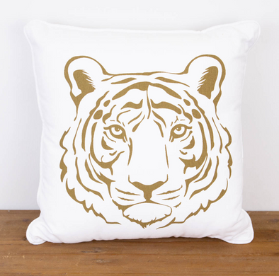 Tiger Pillow in Soft Gold