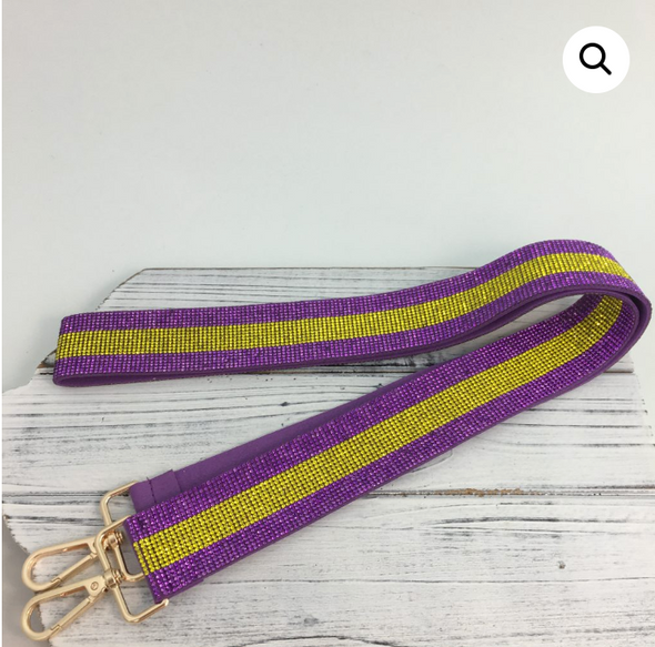 Purple and Gold Rhinestone Purse Strap