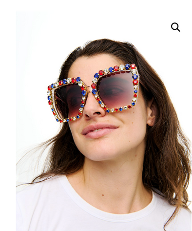 Red, White and Blue Rhinestone Sunglasses