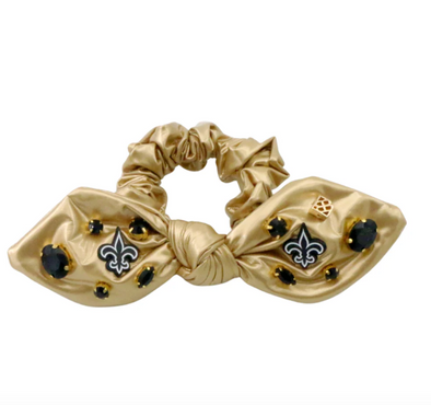 Brianna Cannon New Orleans Saints Gold Logo Bow Scrunchie