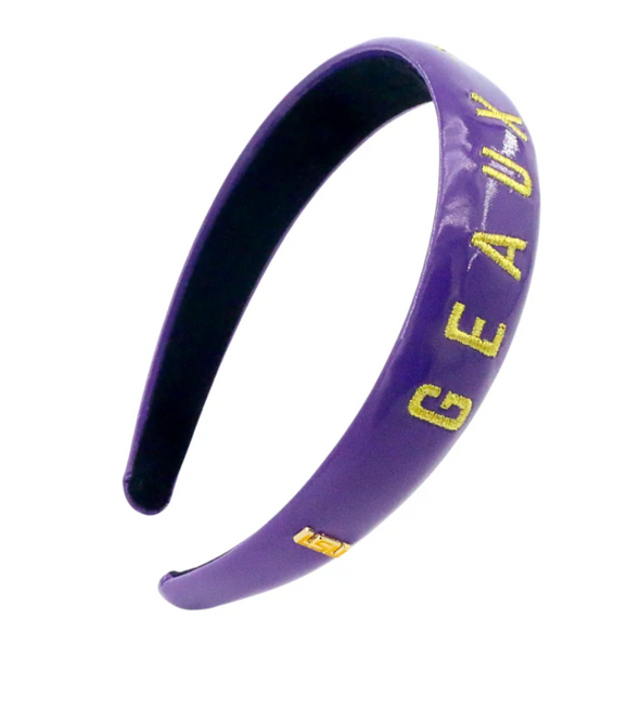 Brianna Cannon LSU Purple Thin Embroidered Headband