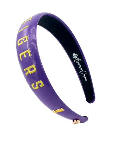 Brianna Cannon LSU Purple Thin Embroidered Headband