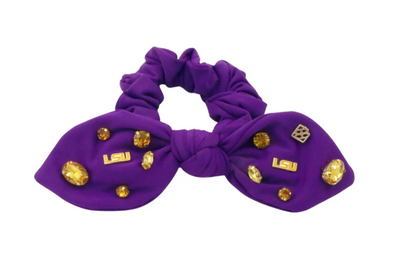 Brianna Cannon LSU Purple Logo Bow Scrunchie