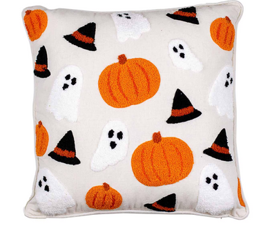 Halloween Fun Embroidered Pillow