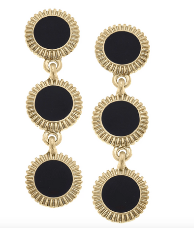 Mary Brian Enamel Disc Earrings