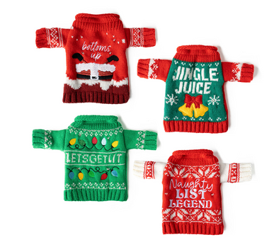 Uncle Bob's Light Up Wine & Bottle Sweater In 4 Options