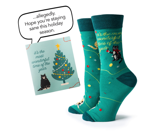 Two Left Feet Holiday Gift Card and Sock Set In 6 Options