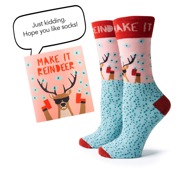 Two Left Feet Holiday Gift Card and Sock Set In 6 Options