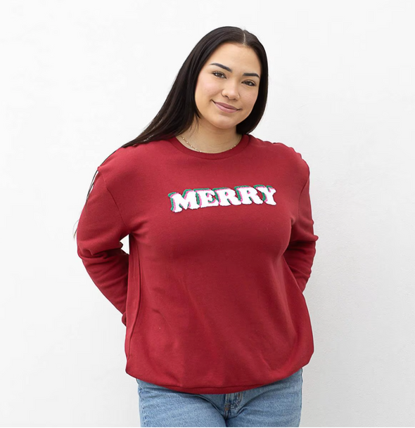 Merry Sweatshirt In Red And White