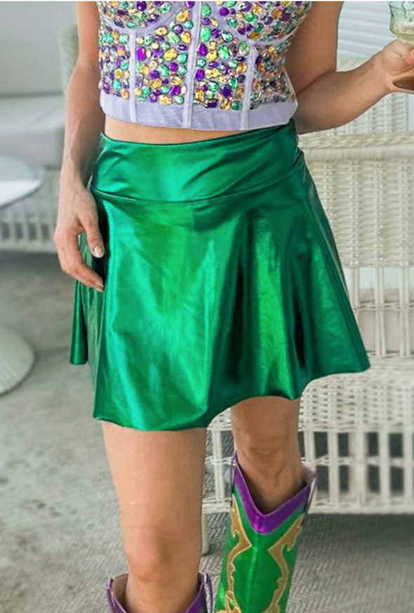 Adult Metallic Skort In Purple Green Or Gold