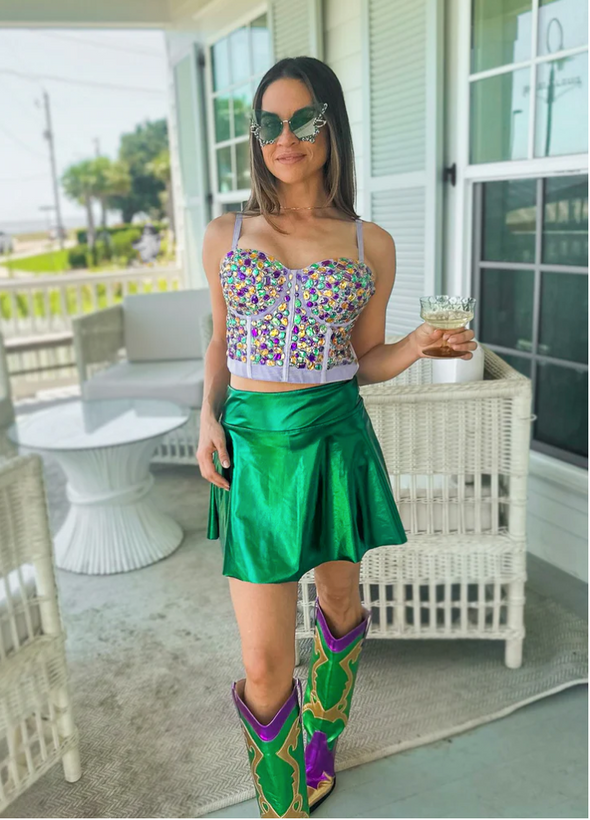 Adult Metallic Skort In Purple Green Or Gold