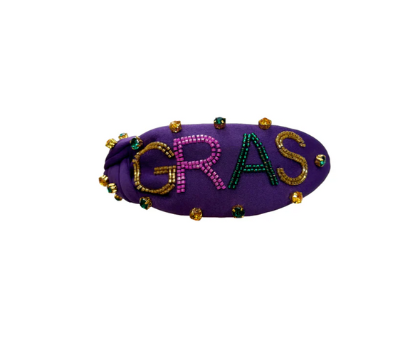 MARDI GRAS Beaded Headband With Rhinestones In 3 Colors