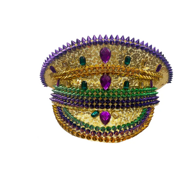 Mardi Gras Jeweled Captain Hat