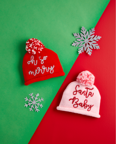 Kid's Holiday Sparkle Hats In Pink Or Red