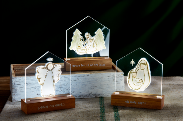 Christmas Light Up Acrylic Plaque In 3 Options