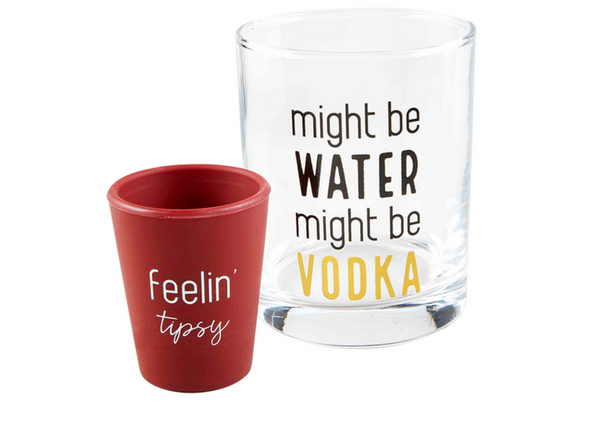 Vodka Double Old Fashioned And Shot Glass Set