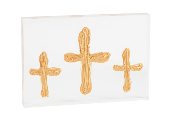 Clear Triple Cross Acrylic Cross Plaque