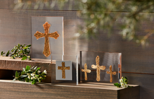 Clear Triple Cross Acrylic Cross Plaque