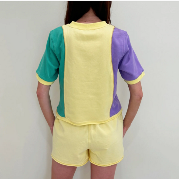 Adult Pastel Mardi Gras Color Block Top And Shorts (SOLD SEPARATELY)