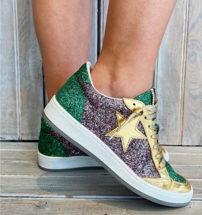 Mardi Gras Glitter Star Sneaker