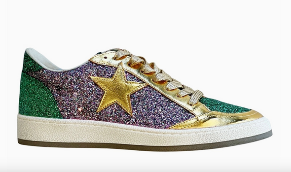 Mardi Gras Glitter Star Sneaker