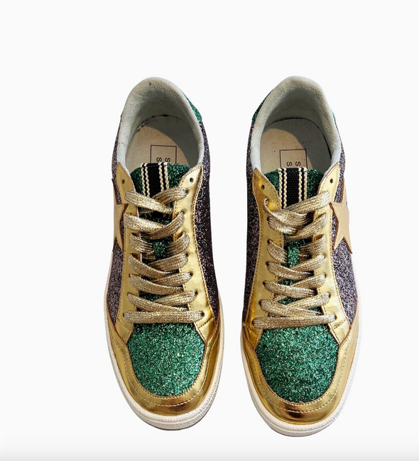 Mardi Gras Glitter Star Sneaker