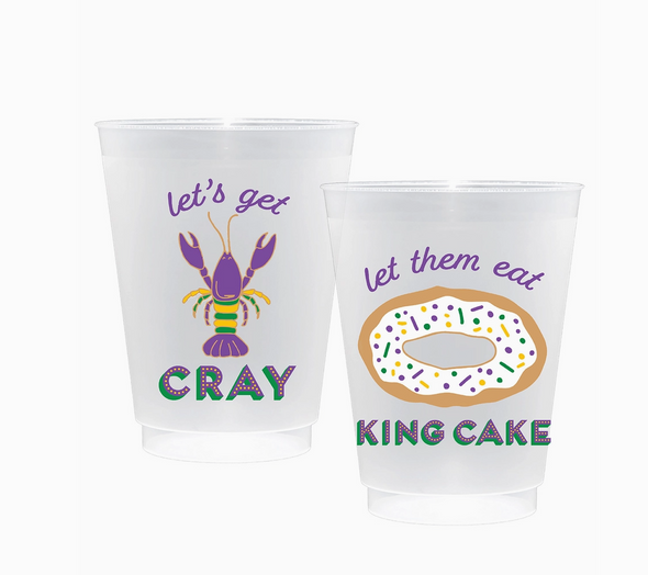 Mardi Gras Shatterproof Plastic Cups (set of 10)