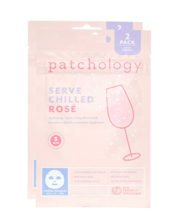 Patchology Serve Chilled Rosé Hydrating Facial Sheet Masks- 2 Pack