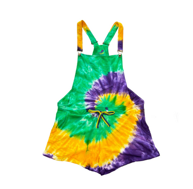 Adult Tie Dye Swirl Short Overalls (S-3XL)