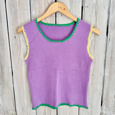 Pastel Mardi Gras Knit Tank (XS-2XL)