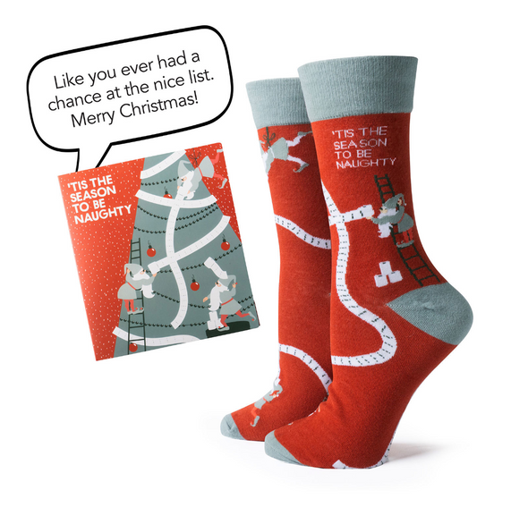 Two Left Feet Holiday Gift Card and Sock Set In 6 Options