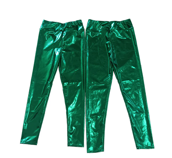 Metallic Toddler Leggings in Purple Green Or Gold