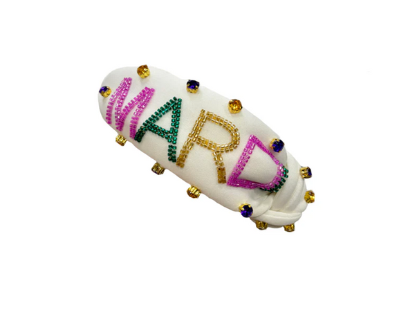 MARDI GRAS Beaded Headband With Rhinestones In 3 Colors